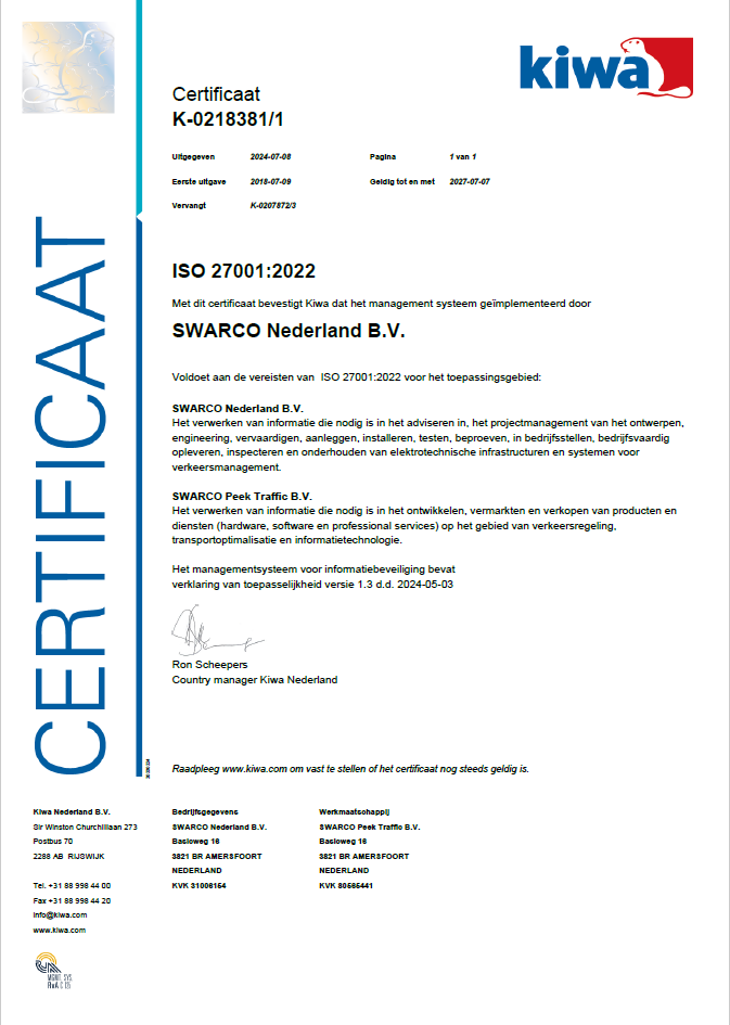 Certificaat K-0218381 - ISO27001